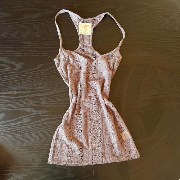 Intimately Free People Tops - Intimately Free People Racerback Openwork Crochet Knit Tank Top
